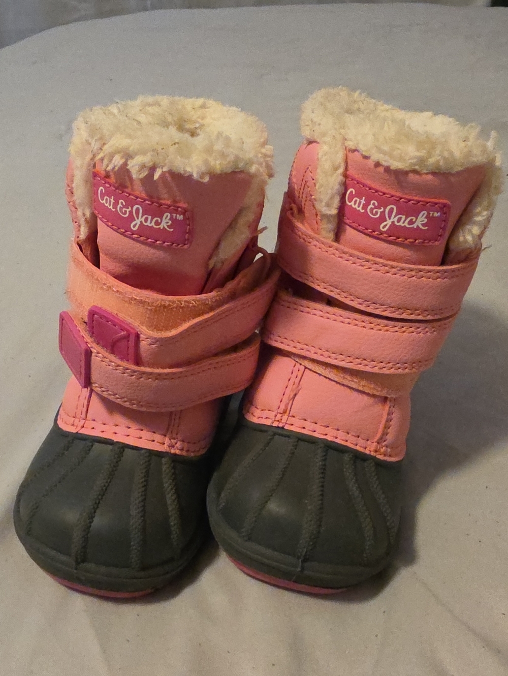 Cat & Jack Pink and Dark Gray Toddler Winter Boots